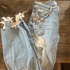 ZARA denim jeans woman’s 04 Raw Hem